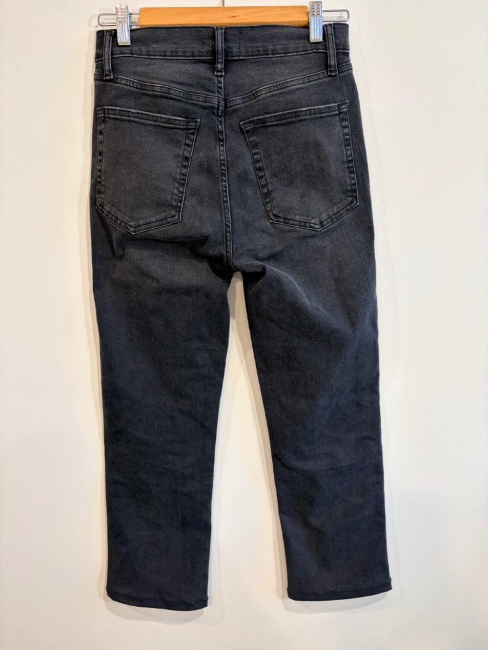FRAME High Rise Straight Jeans 26 Broken Black Petite Altered 25" Inseam - Picture 2 of 6